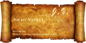 Jurin Virgil névjegykártya